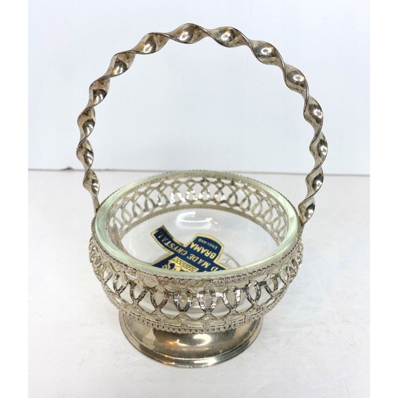 VINTAGE HANDMADE CRYSTAL BRAMA CONDIMENT DISH Made In England - Picture 4 of 12